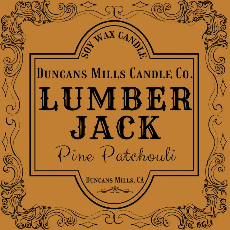 Lumberjack soy wax candle with pine and patchouli in tin vessel by Duncans Mills Candle Co.