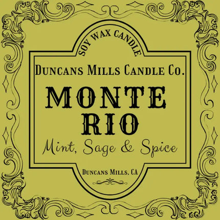Monte Rio Soy Wax Candle | Mint, Sage & Spice - Duncans Mills Candle Co.