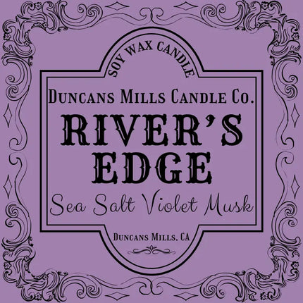 River's Edge Soy Wax Candle | Sea Salt Violet Musk - Duncans Mills Candle Co.