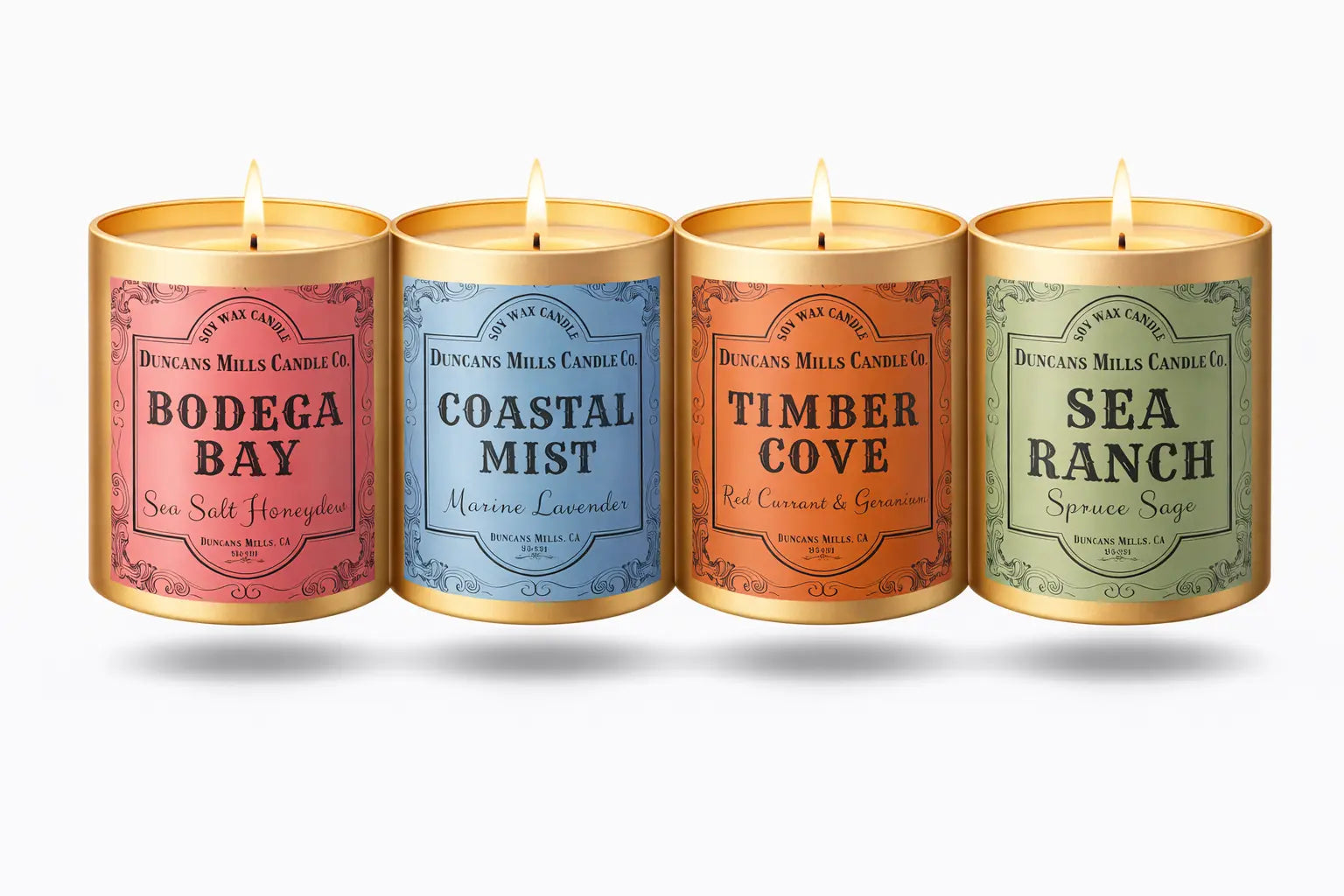 Infinity Tin Coastal Candle Collection: Bodega Bay, Coastal Mist, Timber Cove, Sea Ranch