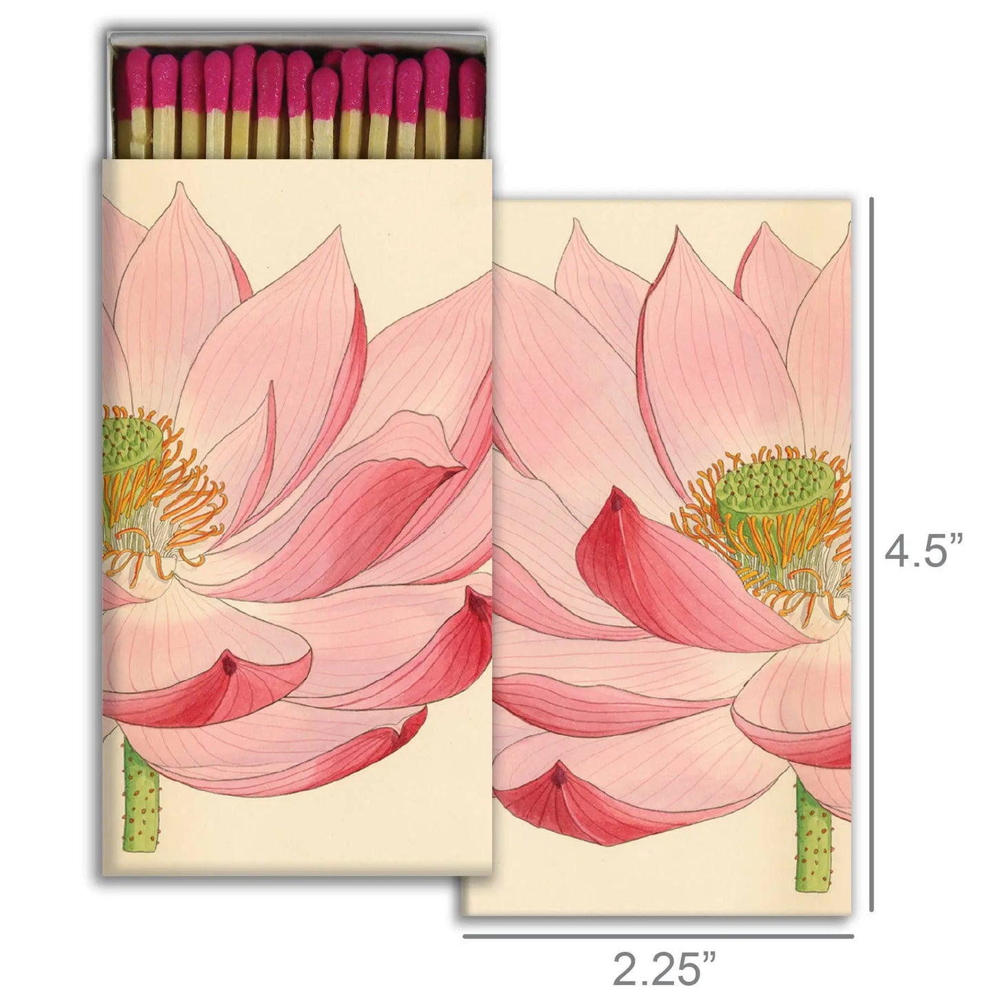 Matches with pink floral design on the packaging