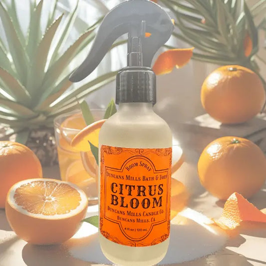 Citrus Bloom linen and room spray with tangerine and agave notes by Duncans Mills Candle Co.