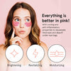 Brightening, Revitalizing and Moisturizing Pink Under Eye Treatments on woman's face.