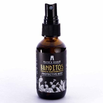 Amber bottle with mist sprayer of Kate's Magik Banditos Protective Mist