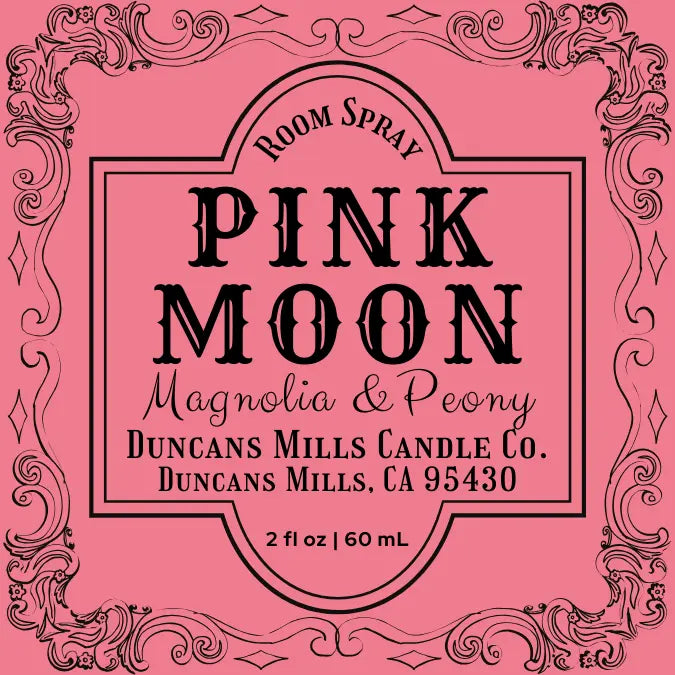 Pink Moon linen and room spray with magnolia and peony notes by Duncans Mills Candle Co.