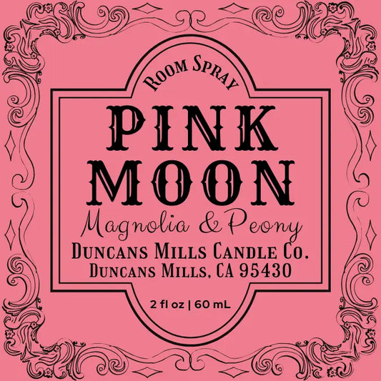 Pink Moon linen and room spray with magnolia and peony notes by Duncans Mills Candle Co.