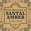 Santal Amber Candle Label Cedar Musk