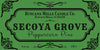 Label for Duncans Mills Candle Co. Secoya Grove Peppercorn Pine candle on a green background