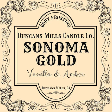 Sonoma Gold Body Frosting Label with decorative border