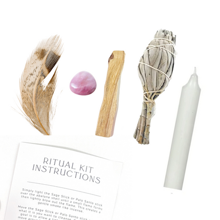 Ritual Kit ~ Love with Rose Quartz, Palo Santo + Sage