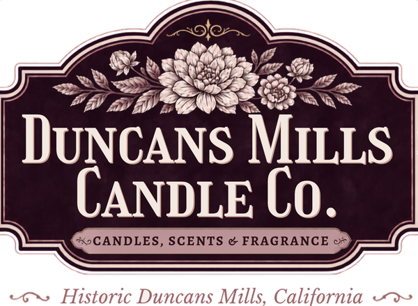 Duncans Mills Candle Co. logo: Candles, Scents & Fragrance, Historic Duncans Mills, California